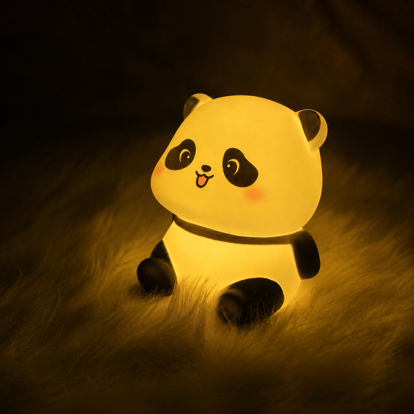KAVIKJ Mini Panda LED Night Light for Kids Night Lamp(7.5 cm, Yellow)