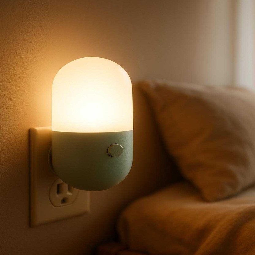 Chocozone 2 Color Light Changable Night Lamp for Room Plug in Night Light for Bedroom Night Lamp(8.8 cm, Blue, White)