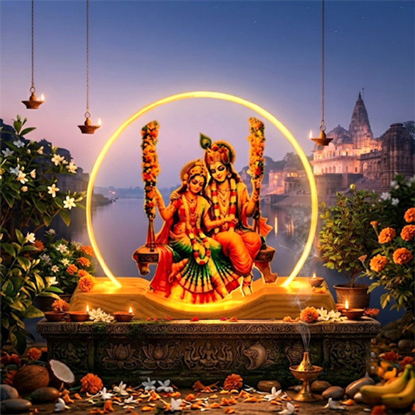 Global Global Reach Radha Krishna Light Lamp – Divine Decorative Night Light Night Lamp(9 cm, Green) - Flipkart Deal