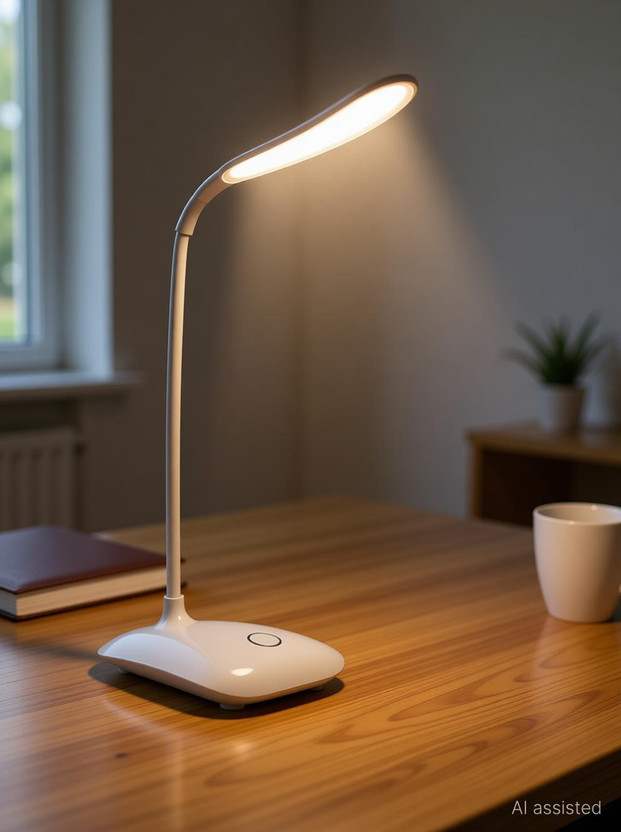Krikav Rechargeable LED Touch On/Off Switch Desk Lamp Children Eye Protection Table Lamp(10 cm, White)