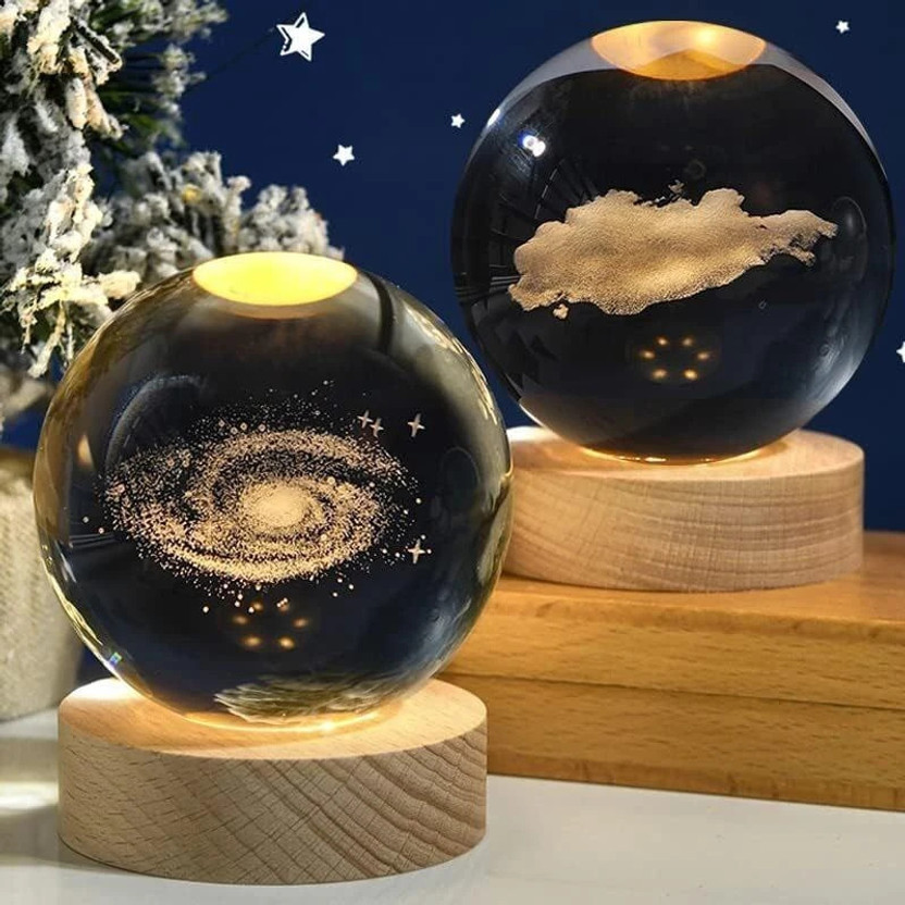 ARV 3D Crystal Ball. Crystal Ball Night Light. Galaxy Projector Lamp Table Lamp(10 cm, Multicolor)