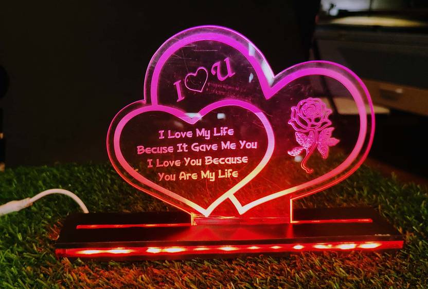 ACRYLIC BEST WIHESH TABLE LAMP GIFT FOR COUPLES, WIFE