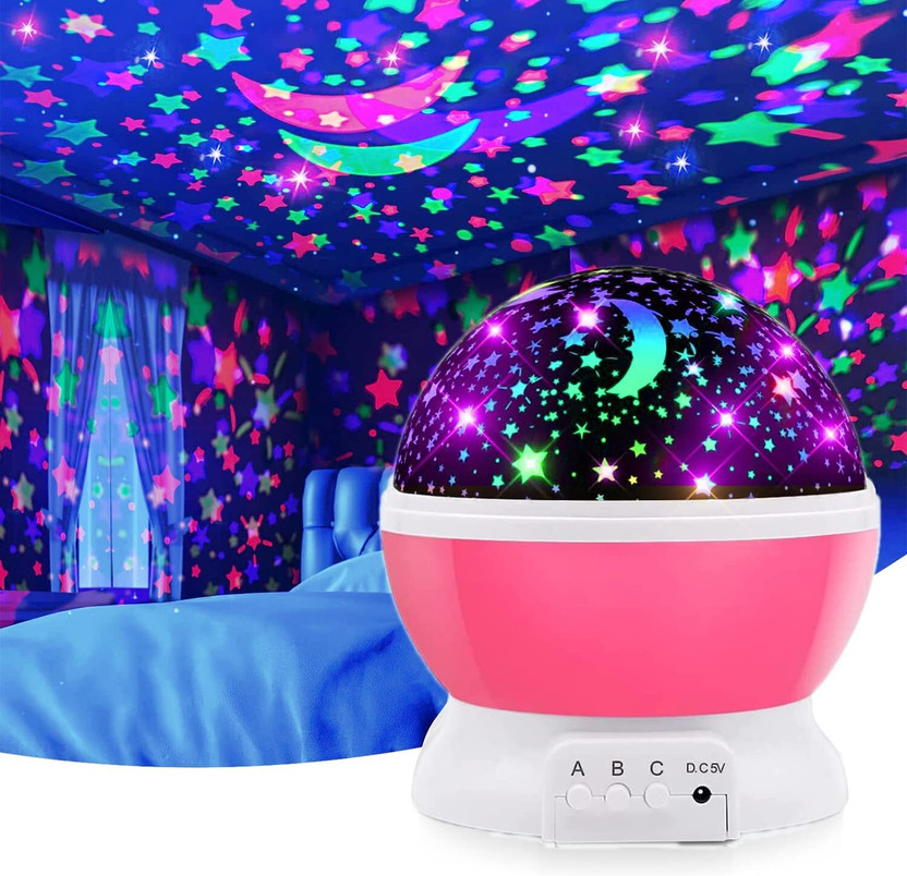 CRENTILA Star Lamp for Kids Bedroom, for Child Sleep Peacefully in Dark Stars Moon Night Lamp(15 cm, Multicolor)