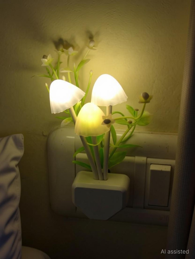 INSTADEALS Mushroom light automatic sensor For Bedroom Night Lamp(12 cm, White)