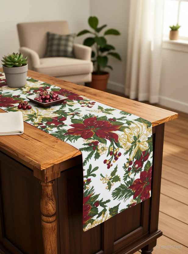 Flipkart Flipkart SmartBuy Maroon, White 152 cm Table Runner(Cotton) - Flipkart Deal