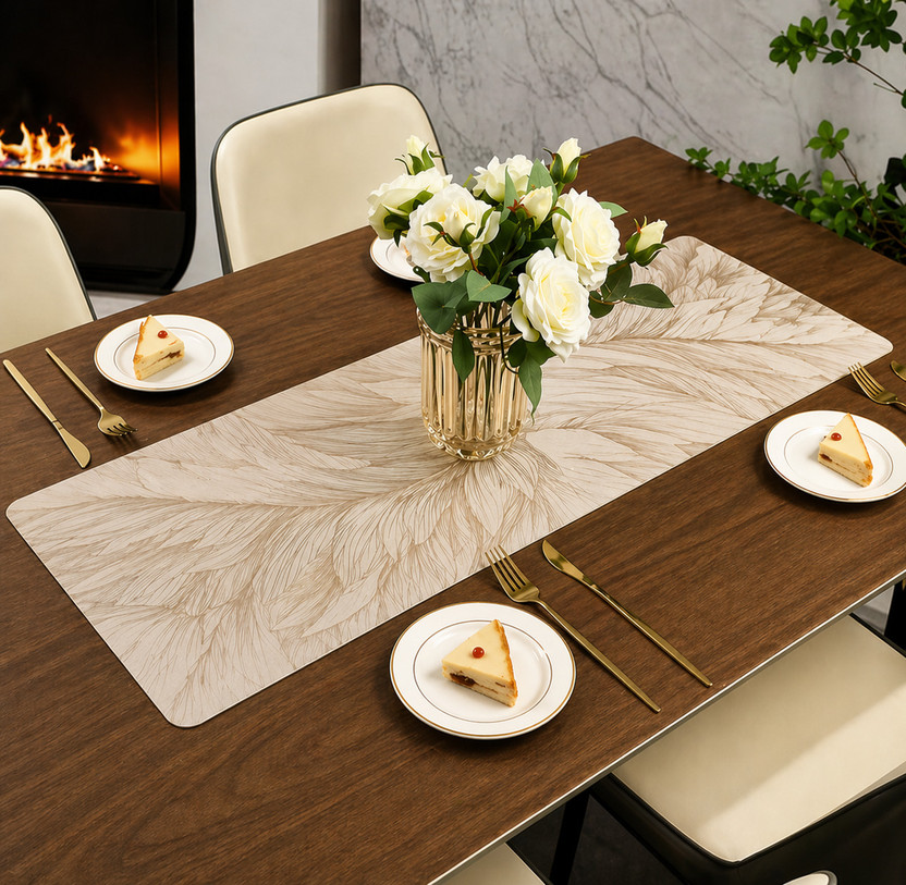 Zyraan Zyraan Decor Beige 91.5 cm Table Runner(PVC) - Flipkart Deal