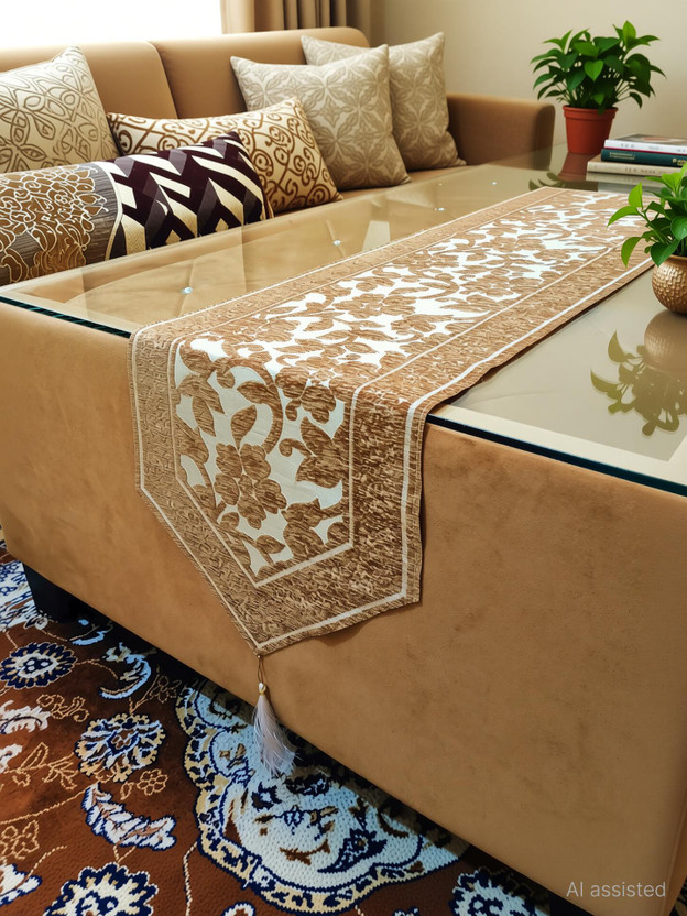 Saksham Saksham Enterprises Gold 178 cm Table Runner(Cotton) - Flipkart Deal