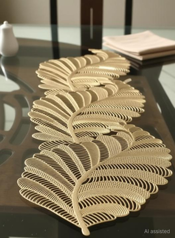 Bless Kraft Gold 96 cm Table Runner(PVC)