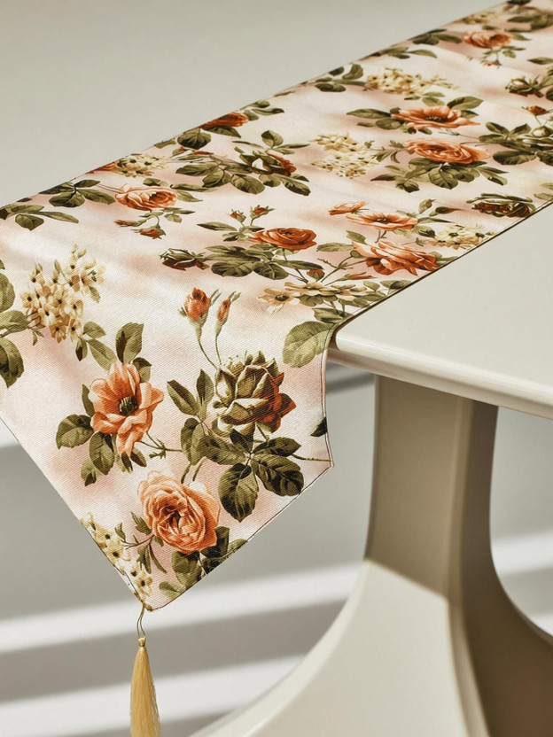 KUBER INDUSTRIES Orange 188 cm Table Runner(Cotton)