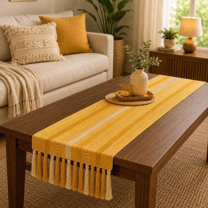 TARANTARAN TARANTARAN Yellow 183 cm Table Runner(Cotton) - Flipkart Deal