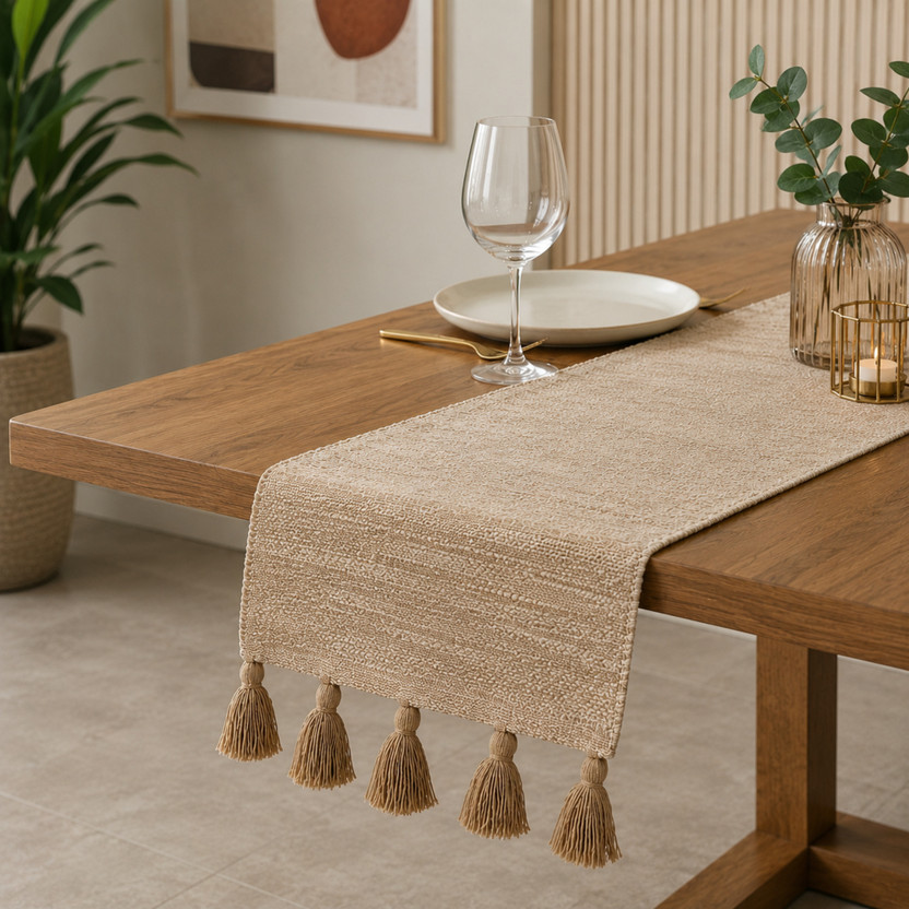 TARANTARAN TARANTARAN Beige 182 cm Table Runner(Cotton) - Flipkart Deal