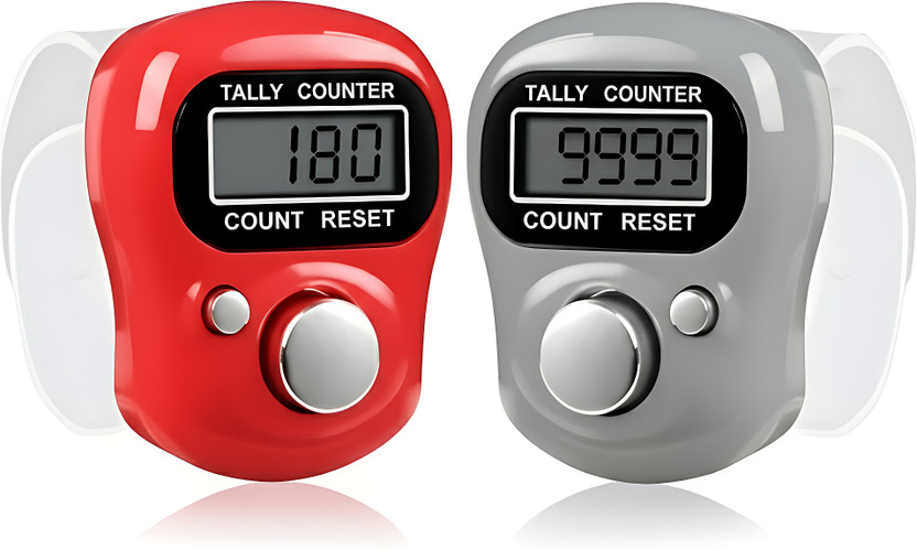 Glemizy Mini Digital Finger Ring Tally Counter – Mantra Jap & Head Counting Machine Digital Tally Counter(Multicolor Pack of 2)