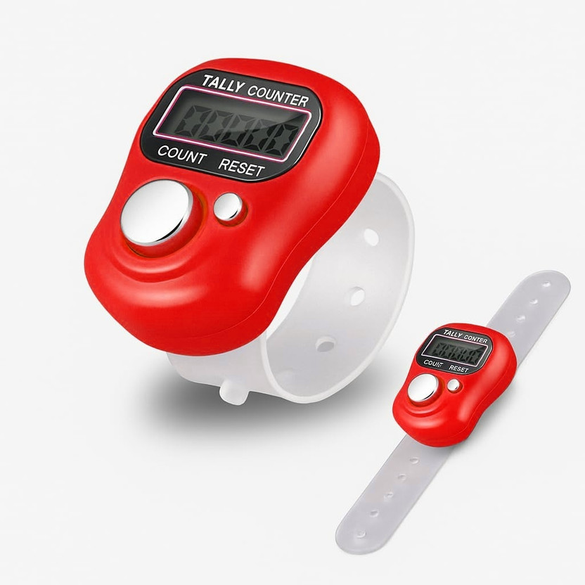 DEGNO Mini Hand Jap Counter Chanting Counter Machine Jap Mala Finger Ring Tasbih Digital Tally Counter(Red Pack of 1)