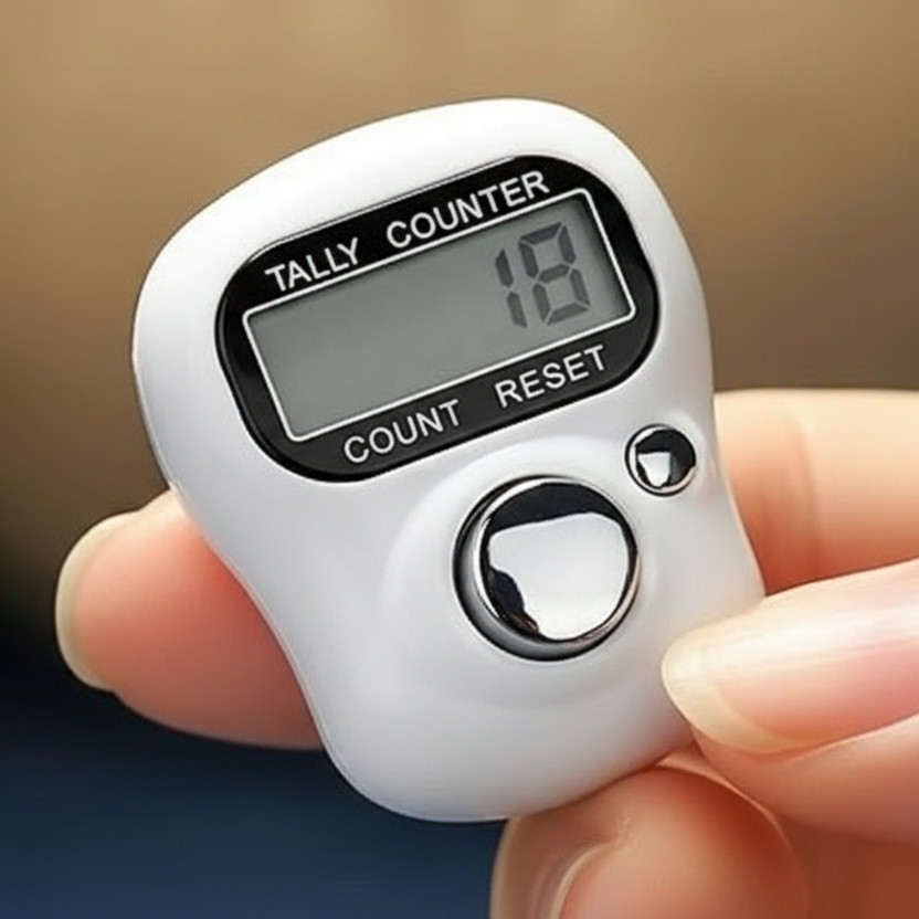 TOPBIRD Name Jap Counter Ring Counting Machine finger | Radha Name Jap Counter Digital Tally Counter(Multicolor Pack of 1 Pcs)