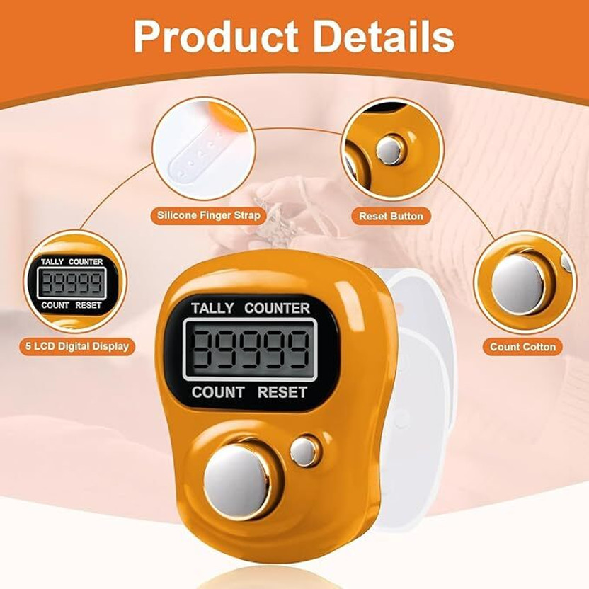 thebazzarbox Tashbi Jap Digital Finger Counting God Name for Prayer Tally Machine pack of 3 Digital Tally Counter(Multicolor Pack of 3 tally counter)