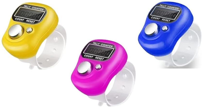 BKDT Marketing Finger Tally Counter Ring Electronic Digital Machine for Cricket Umpire& jaap Digital Tally Counter(Multicolor Pack of 3)