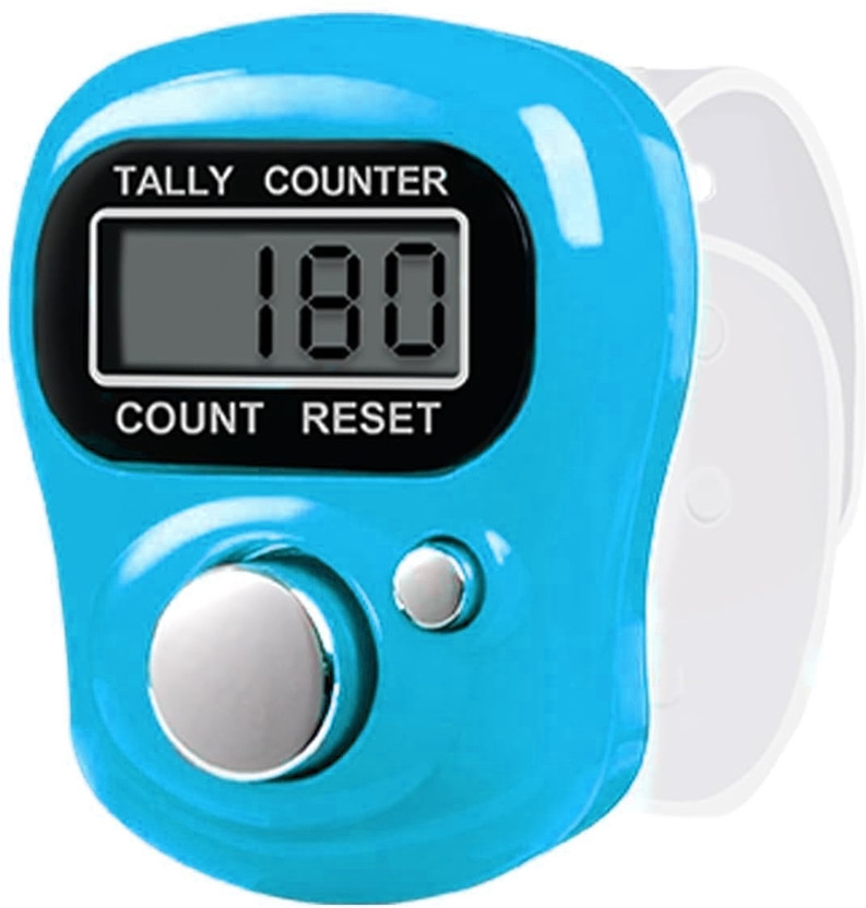 DEGNO Telly counter finger ring digital tasbih chanting counting machine name jap Digital Tally Counter(Blue Pack of 1)