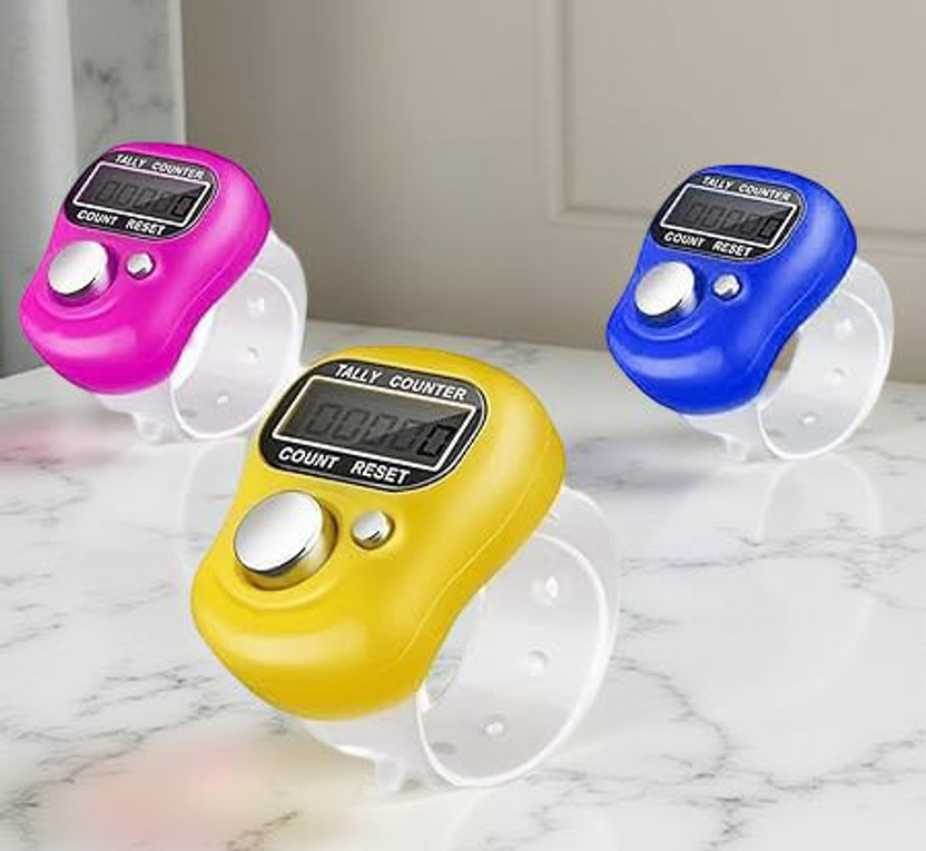 KEFNCLE Mini Finger Ring Counter for Prayer Digital Tally Counter(Multicolor Pack of 3)