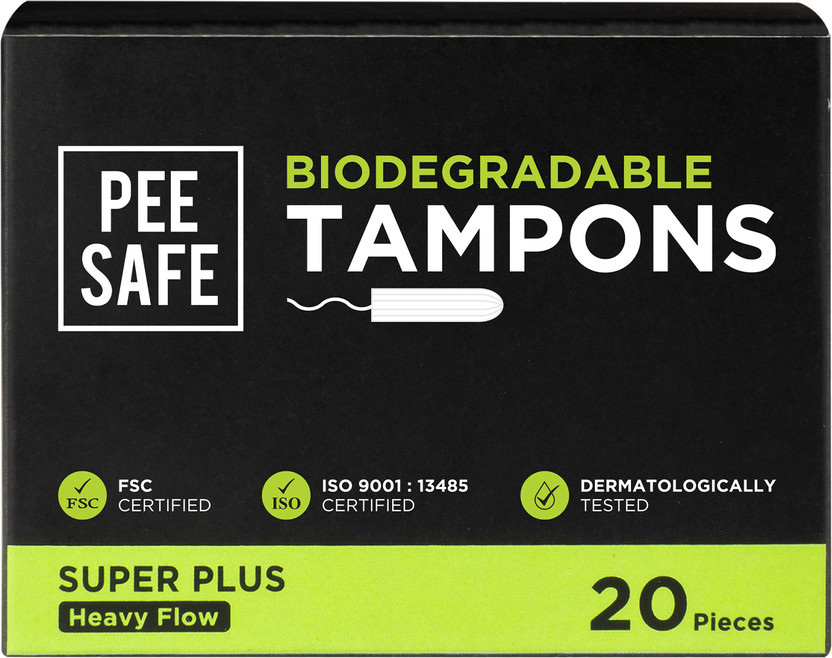 Pee Safe Viscose Tampons For Periods | Heavy Flow | Highly Absorbent | Ultra Soft | Tampons(Pack of 20)
