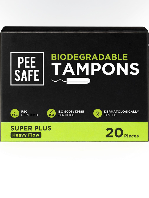 Pee Safe Viscose Tampons For Periods | Heavy Flow | Highly Absorbent | Ultra Soft | Tampons(Pack of 20)