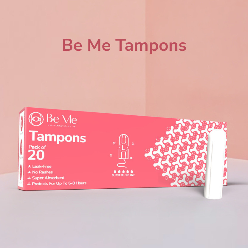 BE ME 6-8 Hours Leak Protection Tampons For Periods | FDA Approved Super Plus Flow Tampons(Pack of 20)