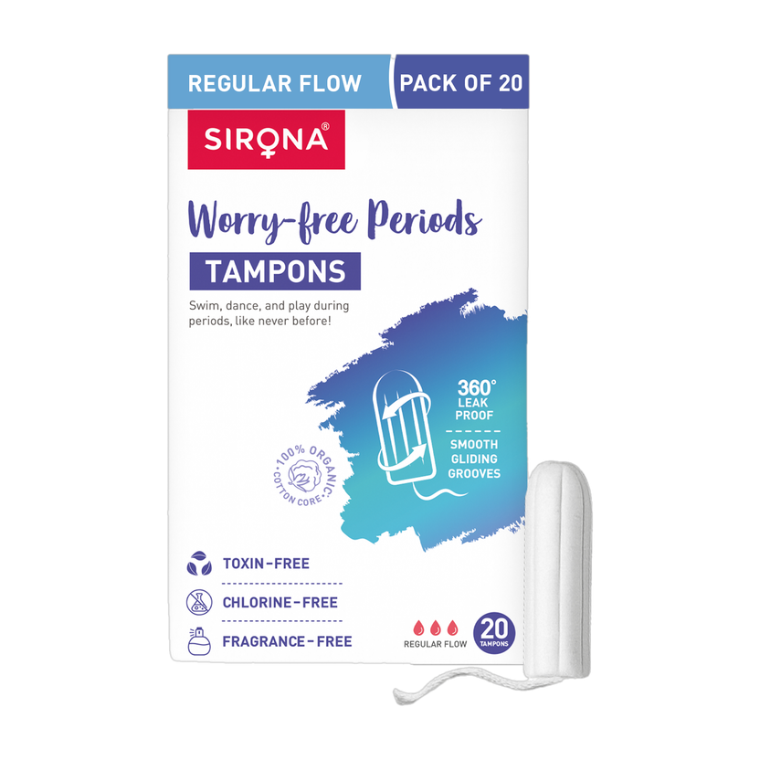 SIRONA FDA Approved Non Applicator Tampons for Regular Flow Tampons Tampons(Pack of 20)