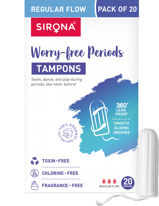 SIRONA FDA Approved Non Applicator Tampons for Regular Flow Tampons Tampons(Pack of 20)
