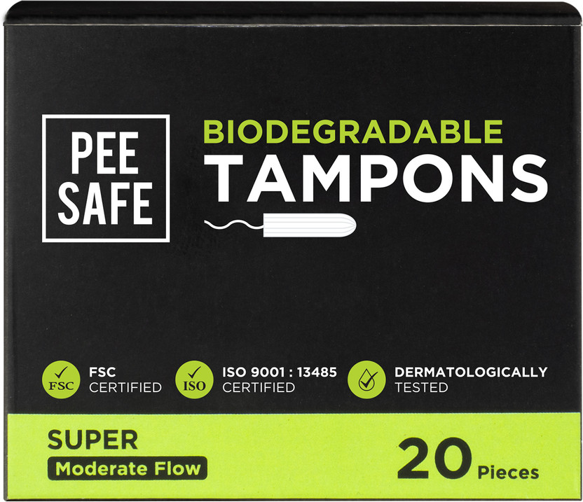 Pee Safe Viscose Tampons For Periods | Super Flow | Highly Absorbent | Ultra Soft | Tampons(Pack of 20)
