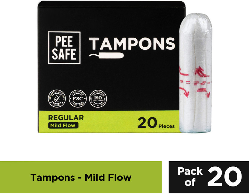 Pee Safe Viscose Tampons For Periods | Regular Flow | Highly Absorbent | Ultra Soft | Tampons(Pack of 20)