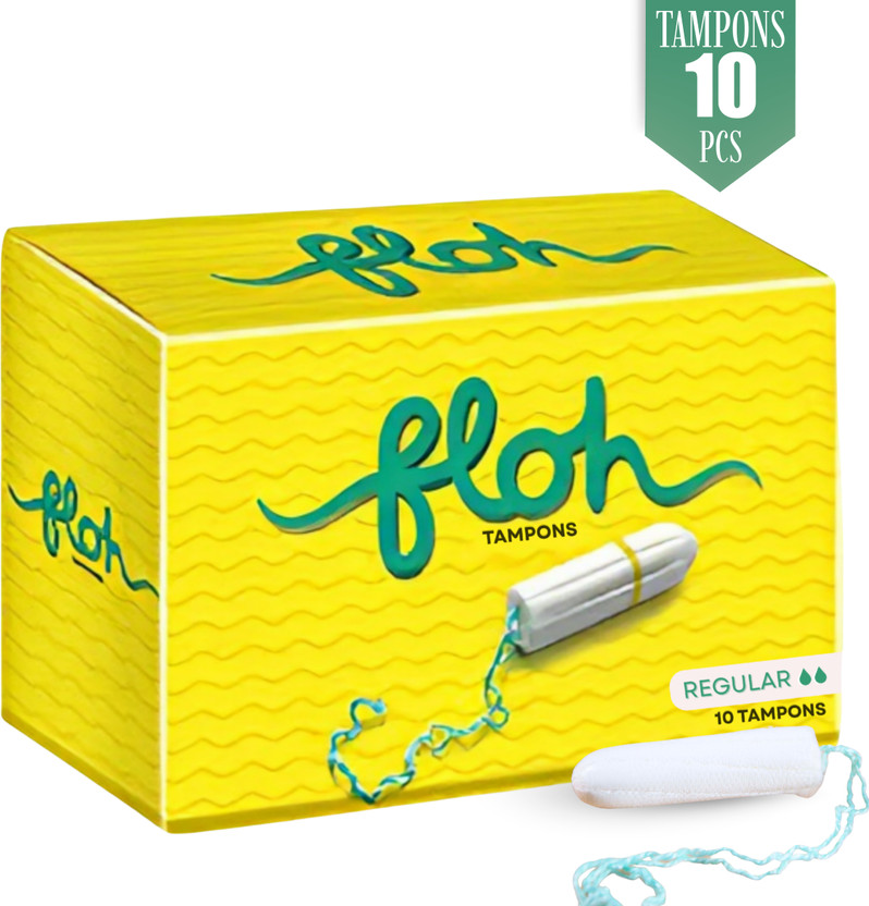 Floh Tampons - Regular | Pack of 10 | Comfortable & Leak-Proof Period Protection Tampons(Pack of 10)