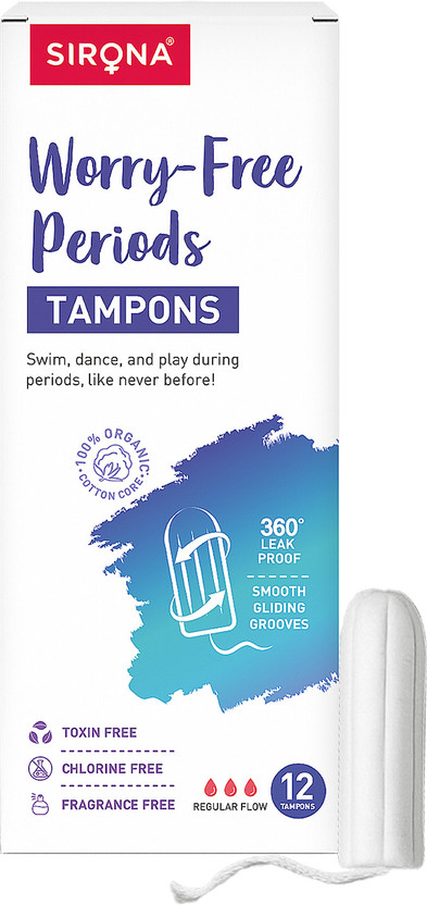 SIRONA FDA Approved Non Applicator Tampons for Medium Flow Tampons(Pack of 12)