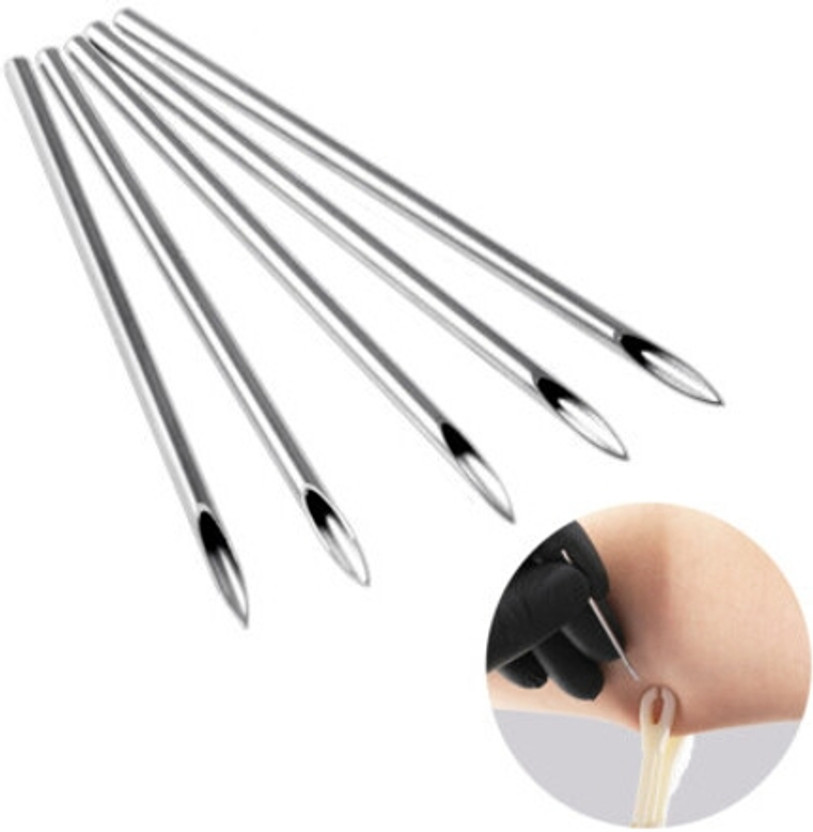SIGMA TATTOO SUPPLY Mix Size Piercing Needle | Body Piercing Needle |13G(10pc),14G(10pc),15G(5pc) Disposable Flat Tattoo Needles(Pack of 25)