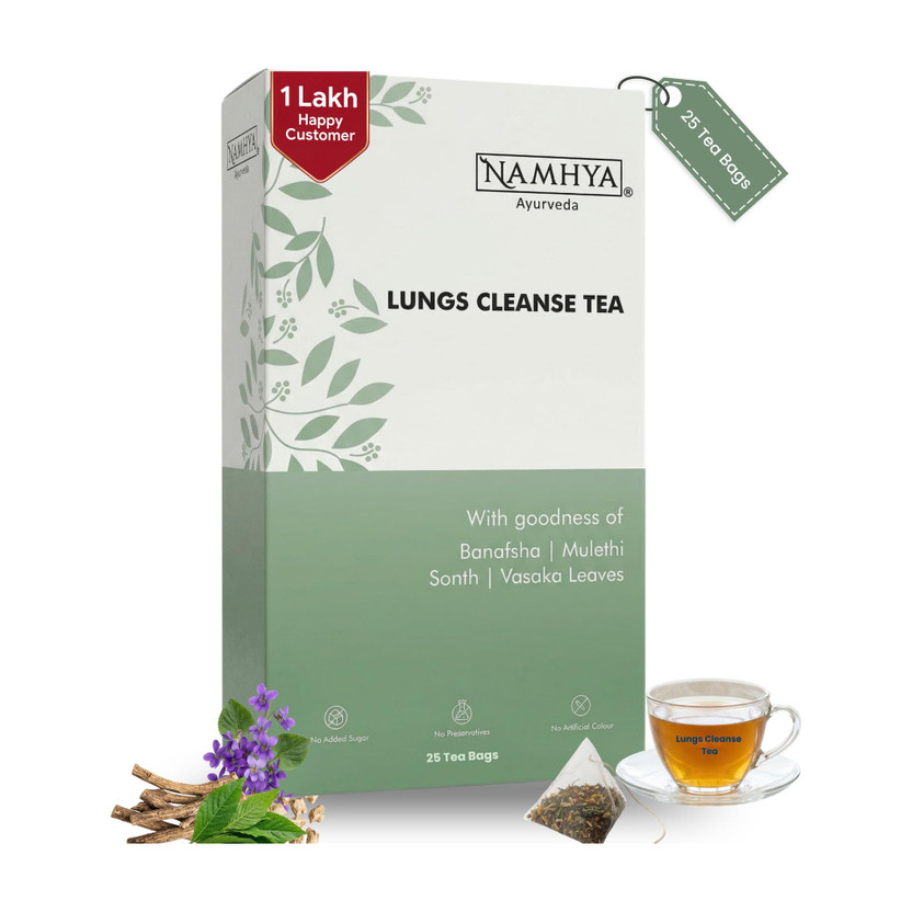 NAMHYA FOODS LUNGS CLEANSE 25 TEA BAGS Unflavoured Herbal Tea Pouch(50 g)
