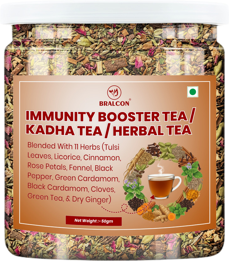 BRALCON Immunity Booster Tea/Kadha & Herbal Tea 50gm Blended with 11 Herbs Unflavoured Herbal Tea Plastic Bottle(50 g)