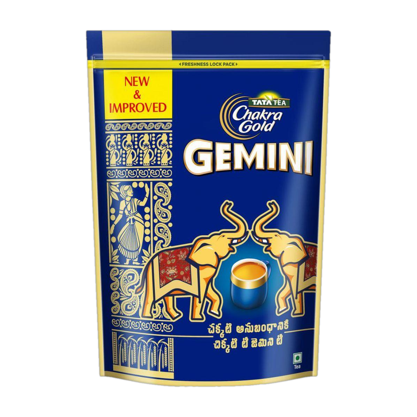 Tata Tea Chakra Gold Gemini Black Tea, Strong Assam Tea, Rich Aroma, Premium Dust Tea Unflavoured Black Tea Pouch(1 kg)