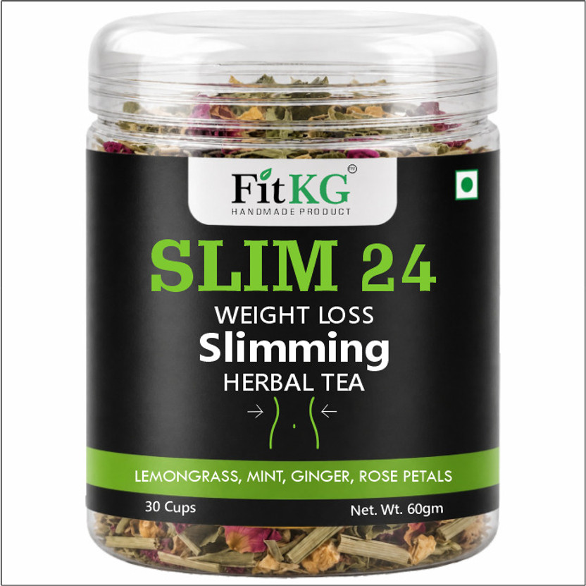 fit kg handmade product slim 24 weight loss tea & slimming herbal tea - weight loss green tea Ginger, Lemon Grass, Mint, Rose Green Tea Mason Jar(60 g)