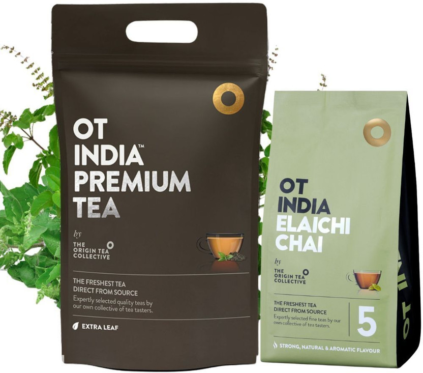 OT INDIA Premium Tea 1kg & Elaichi Chai 250g(Pack of 2) Energising, Digestive & Hydrating Cardamom, Plain Tea Pouch(1250 g)