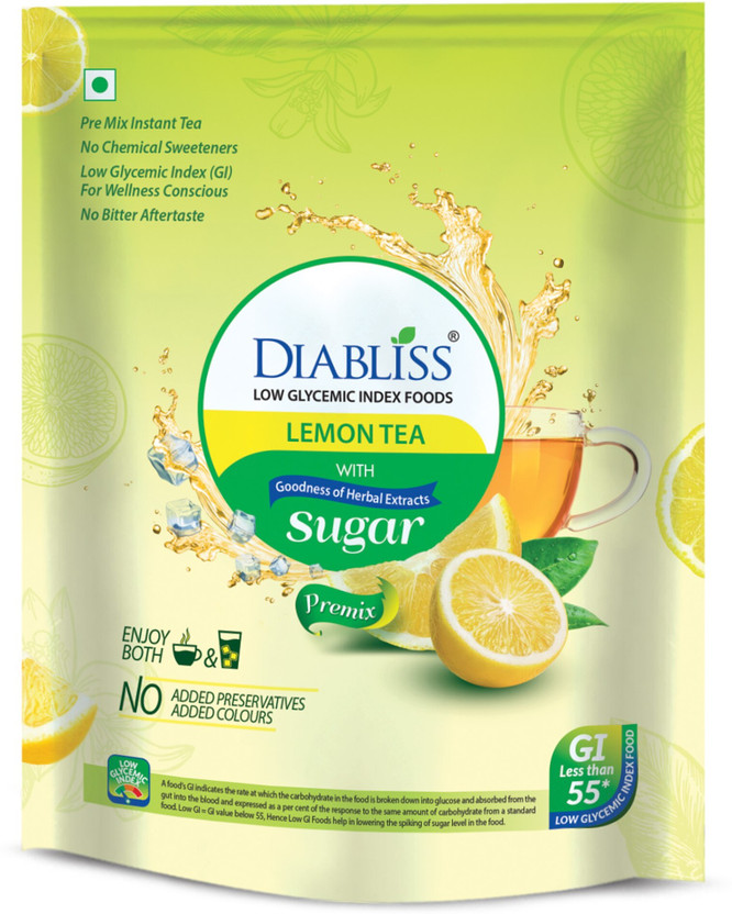 DiaBliss Low GI Lemon Tea Premix – No Artificial Flavor Globally Trusted 17 Herb Blend Lemon Herbal Tea Pouch(500 g)