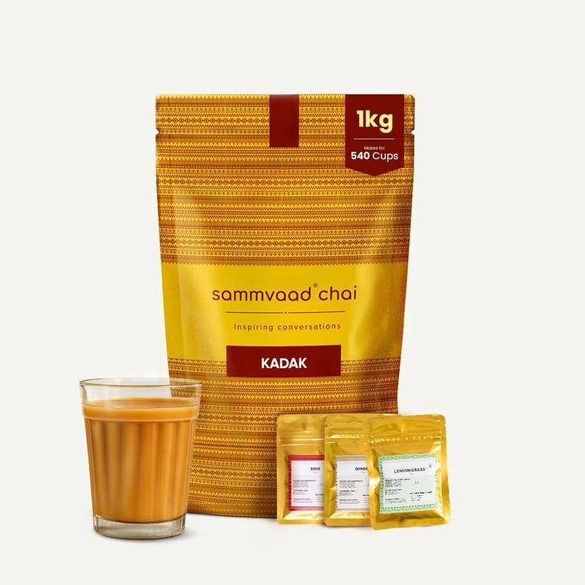 samvaad Premium Chai|Sourced from India's Best Estates of Assam & Dooars Unflavoured Black Tea Pouch(1 kg)