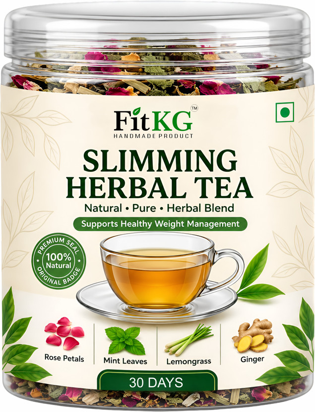 fit kg handmade product Slimming herbal Tea for Weight Management | Natural Detox Tea Rose, Lemon Grass, Ginger, Mint Herbal Tea Box(50 g)
