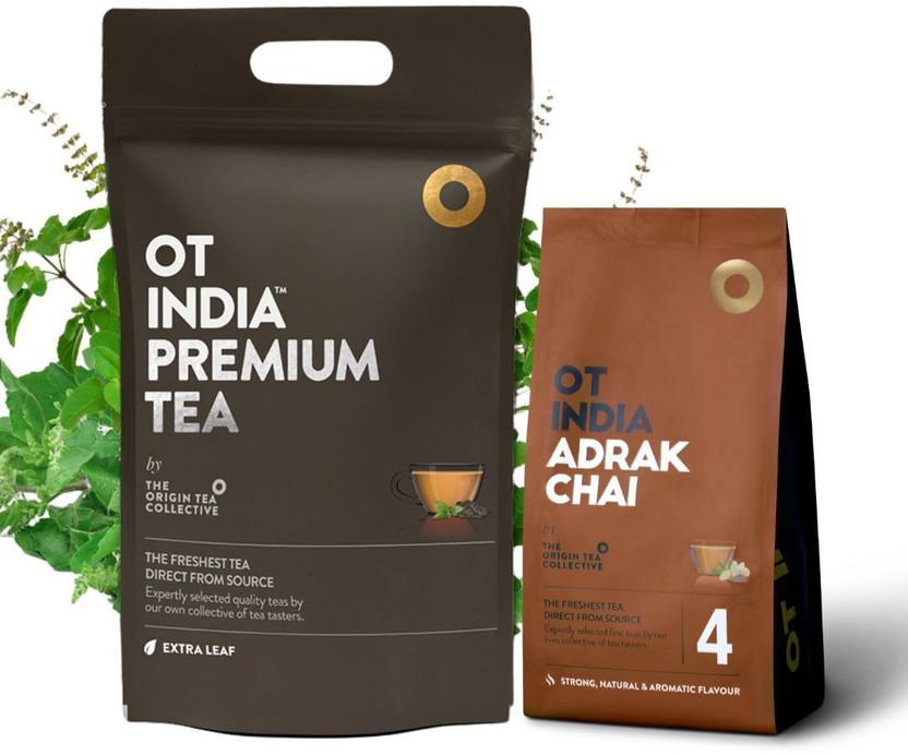 OT INDIA Premium Tea 1 kg & Adrak Chai 250gm (Pack of 2) Plain, Ginger Tea Pouch(1250 g)
