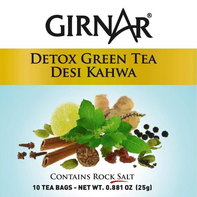 Girnar Detox Desi Khawa 10 Bags Pack of 3 Herbs Green Tea Bags Box(3 x 10 Bags)