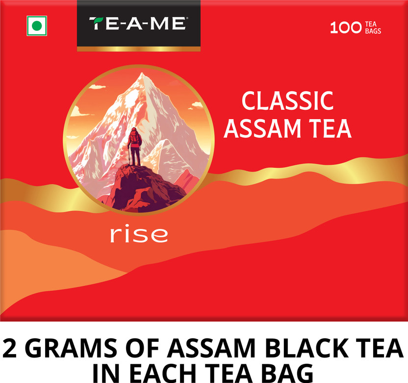 TE-A-ME Assam Tea, 100 Tea Bags Black Tea Bags Box(100 Bags)