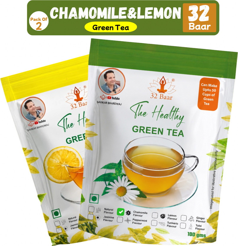 32 Baar LEMON & CHAMOMILE Chamomile Green Tea Pouch(2 x 100 g)