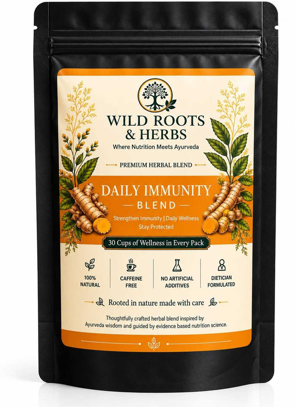 Wild Wild Roots & Herbs Daily Immunity Herbal Tea, Herbal Immunity Blend, Caffeine-Free Herbal Tea Berry Herbal Tea Pouch(100 g) - Flipkart Deal