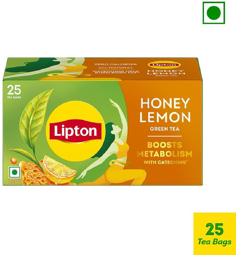 Lipton Honey, Lemon Green Tea Bags Box(25 Bags)