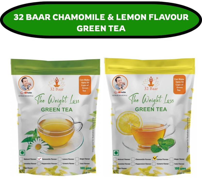 32 Baar LEMON & CHAMOMILE Chamomile Green Tea Pouch(2 x 100 g)