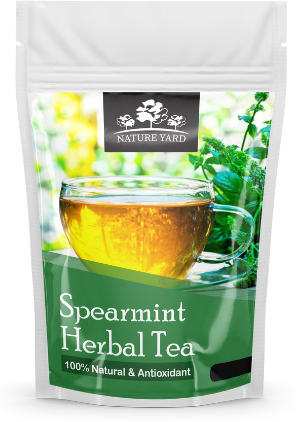 NATURE YARD Spearmint Herbal Tea Leaves - 50 gm - 100% Natural and antioxidant, Best for PCOD/PCOS, unwanted facial hair, Acne, Hormonal imbalance, Weight loss Herbal Tea Pouch(2 x 50 g)