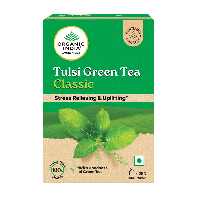 ORGANIC INDIA Tulsi Green Tea Bags Box(25 Bags)