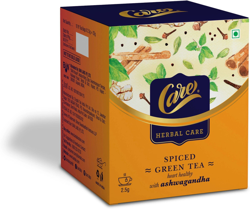 CARE CARE Ashwagandha Spiced Green Tea Spices Herbal Tea Bags Box(10 Bags) - Flipkart Deal